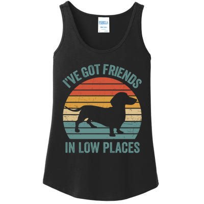 I Have Got Friends In Low Places Wiener Dog Vintage Ladies Essential Tank