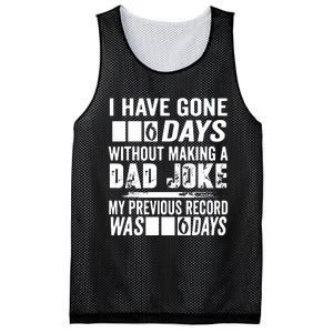 I Have Gone 0 Days Without Making A Dad Joke Mesh Reversible Basketball Jersey Tank