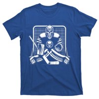 Ice Hockey Goalie Skeleton Halloween Costume 2024 Funny Gift T-Shirt