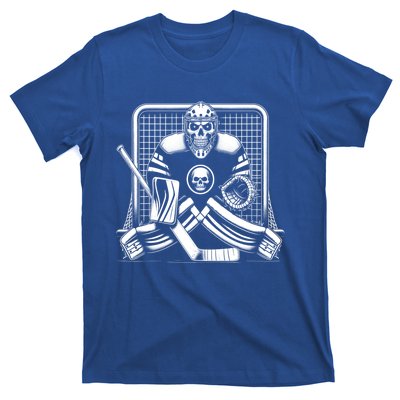 Ice Hockey Goalie Skeleton Halloween Costume 2024 Funny Gift T-Shirt