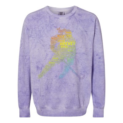 Ice Hockey Girl Colorblast Crewneck Sweatshirt