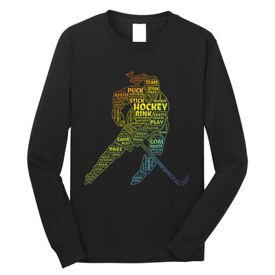 Ice Hockey Girl Long Sleeve Shirt