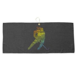 Ice Hockey Girl Large Microfiber Waffle Golf Towel