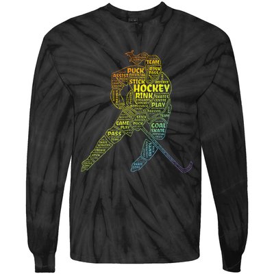 Ice Hockey Girl Tie-Dye Long Sleeve Shirt