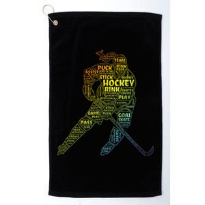 Ice Hockey Girl Platinum Collection Golf Towel