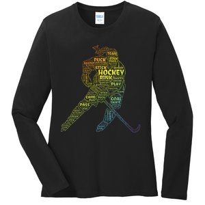 Ice Hockey Girl Ladies Long Sleeve Shirt