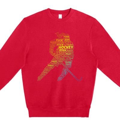 Ice Hockey Girl Premium Crewneck Sweatshirt