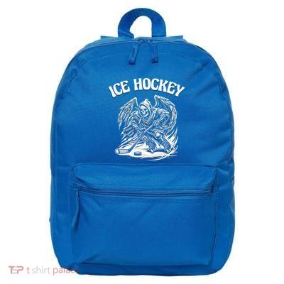 Ice Hockey Grim Reaper Skeleton Wings Gift 16 in Basic Backpack
