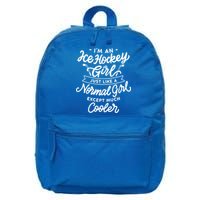 Ice Hockey Girls Are Cooler Funny And Sassy Sports Gift 16 in Basic Backpack