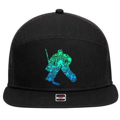 Ice Hockey Goalie Hockey Player 7 Panel Mesh Trucker Snapback Hat