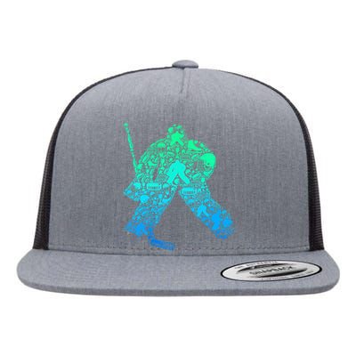 Ice Hockey Goalie Hockey Player Flat Bill Trucker Hat