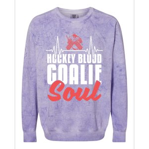 Ice Hockey Goalie Goalkeeper Ekg Hockey Heartbeat Gift Colorblast Crewneck Sweatshirt