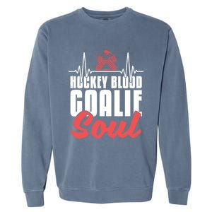 Ice Hockey Goalie Goalkeeper Ekg Hockey Heartbeat Gift Garment-Dyed Sweatshirt