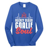 Ice Hockey Goalie Goalkeeper Ekg Hockey Heartbeat Gift Long Sleeve Shirt