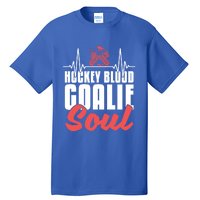 Ice Hockey Goalie Goalkeeper Ekg Hockey Heartbeat Gift Tall T-Shirt