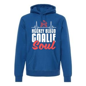 Ice Hockey Goalie Goalkeeper Ekg Hockey Heartbeat Gift Premium Hoodie