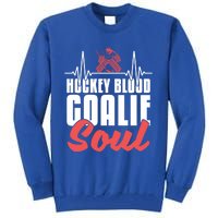 Ice Hockey Goalie Goalkeeper Ekg Hockey Heartbeat Gift Tall Sweatshirt