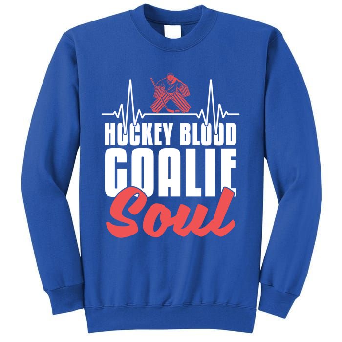 Ice Hockey Goalie Goalkeeper Ekg Hockey Heartbeat Gift Tall Sweatshirt