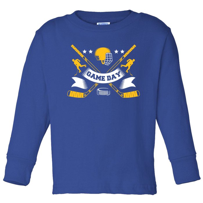 Ice Hockey Game Day Player Team Gift Toddler Long Sleeve Shirt