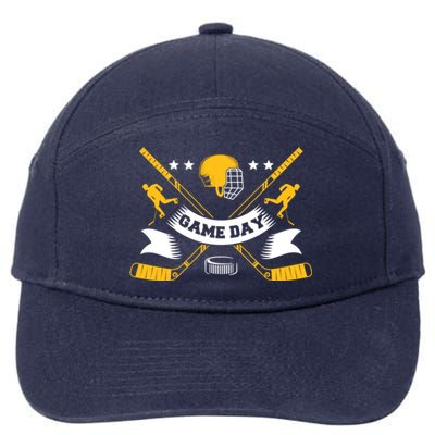 Ice Hockey Game Day Player Team Gift 7-Panel Snapback Hat