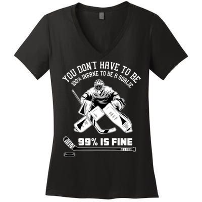 Ice Hockey Goalkeeper Goaltender Ice Hockey Goalie TShirt Women's V-Neck T-Shirt