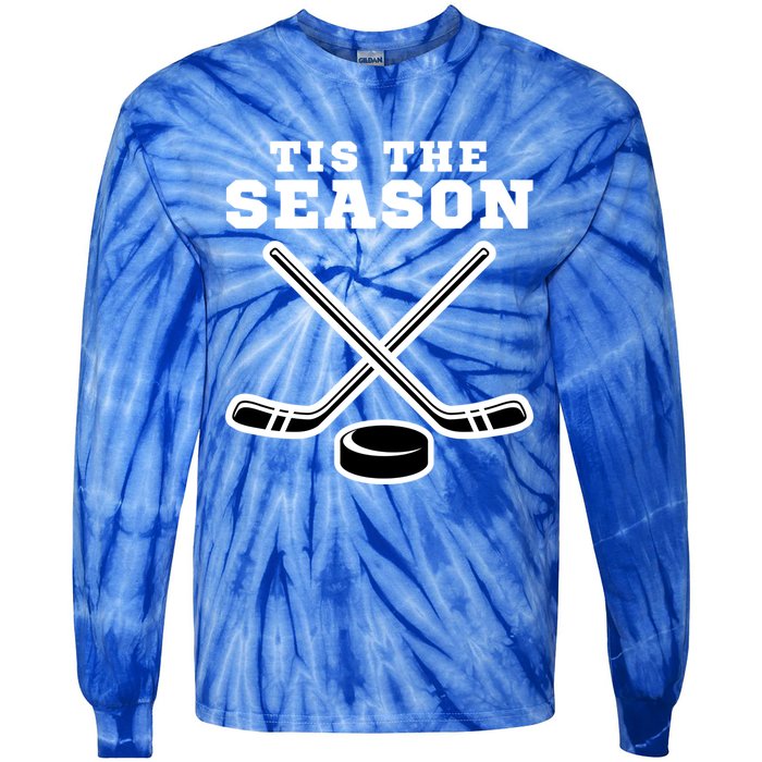 Ice Hockey Game Tis The Season Big Game Of Day Sport Funny Gift Tie-Dye Long Sleeve Shirt