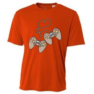 I Heart Gaming Cute Gamer Love Games Geek Nerd Controllers Gift Cooling Performance Crew T-Shirt