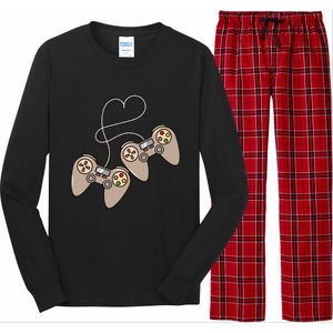 I Heart Gaming Cute Gamer Love Games Geek Nerd Controllers Gift Long Sleeve Pajama Set