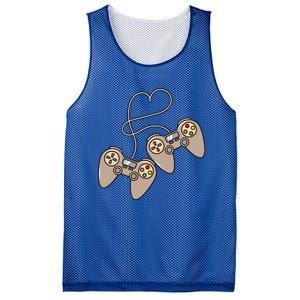 I Heart Gaming Cute Gamer Love Games Geek Nerd Controllers Gift Mesh Reversible Basketball Jersey Tank