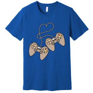 I Heart Gaming Cute Gamer Love Games Geek Nerd Controllers Gift Premium T-Shirt