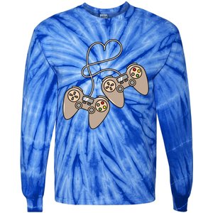 I Heart Gaming Cute Gamer Love Games Geek Nerd Controllers Gift Tie-Dye Long Sleeve Shirt