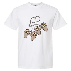 I Heart Gaming Cute Gamer Love Games Geek Nerd Controllers Gift Garment-Dyed Heavyweight T-Shirt