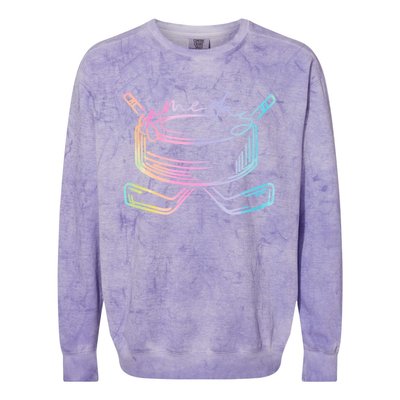 Ice Hockey Game Day Vibes Pockecool Gift Ice Hockey Lovers Gift Colorblast Crewneck Sweatshirt