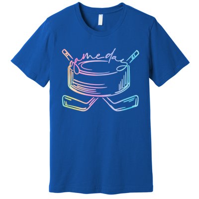 Ice Hockey Game Day Vibes Pockecool Gift Ice Hockey Lovers Gift Premium T-Shirt