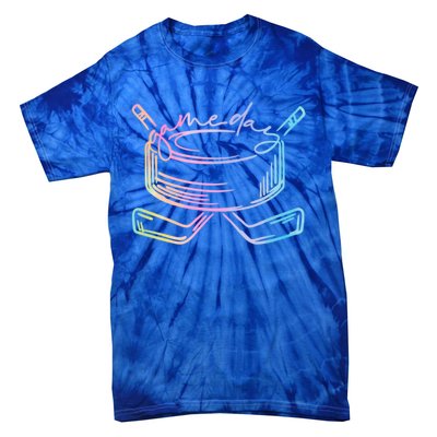 Ice Hockey Game Day Vibes Pockecool Gift Ice Hockey Lovers Gift Tie-Dye T-Shirt