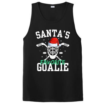 Ice Hockey Goalie Christmas SantaS Favorite Hockey Player Gift PosiCharge Competitor Tank