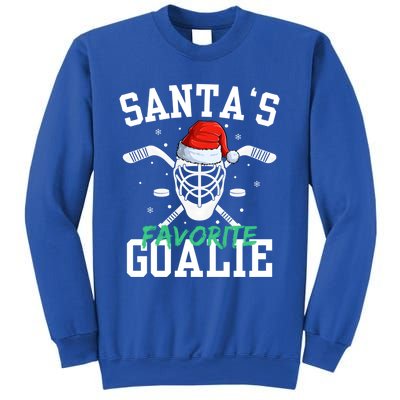 Ice Hockey Goalie Christmas SantaS Favorite Hockey Player Gift Sweatshirt