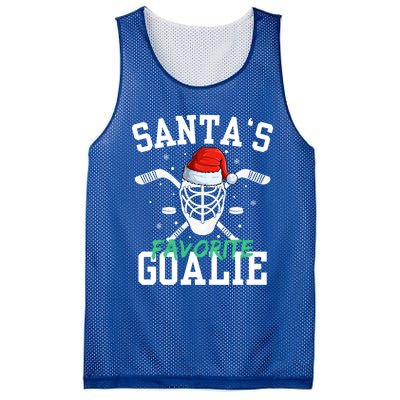 Ice Hockey Goalie Christmas SantaS Favorite Hockey Player Gift Mesh Reversible Basketball Jersey Tank