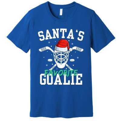 Ice Hockey Goalie Christmas SantaS Favorite Hockey Player Gift Premium T-Shirt