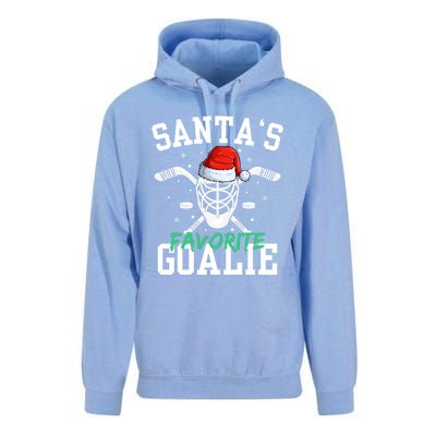 Ice Hockey Goalie Christmas SantaS Favorite Hockey Player Gift Unisex Surf Hoodie