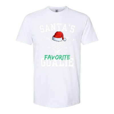 Ice Hockey Goalie Christmas SantaS Favorite Hockey Player Gift Softstyle CVC T-Shirt