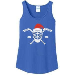 Ice Hockey Goalie Funny Christmas Santa Hockey Player Gift Ladies Essential Tank