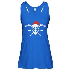 Ice Hockey Goalie Funny Christmas Santa Hockey Player Gift Ladies Essential Flowy Tank