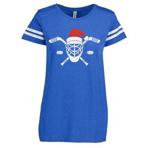 Ice Hockey Goalie Funny Christmas Santa Hockey Player Gift Enza Ladies Jersey Football T-Shirt