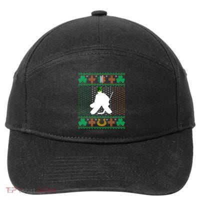 Ice Hockey Goalie Leprechaun St PatrickS Day Ugly Holiday Meaningful Gift 7-Panel Snapback Hat