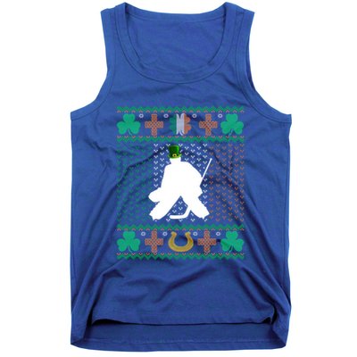 Ice Hockey Goalie Leprechaun St PatrickS Day Ugly Holiday Meaningful Gift Tank Top