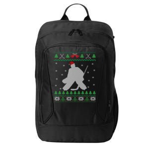 Ice Hockey Goalie And Goaltending Ugly Christmas Gift City Backpack