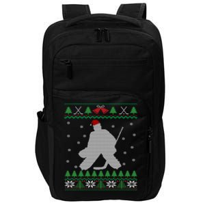 Ice Hockey Goalie And Goaltending Ugly Christmas Gift Impact Tech Backpack