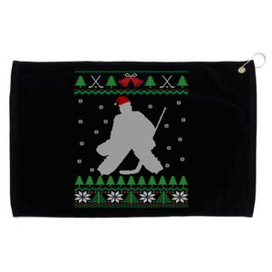 Ice Hockey Goalie And Goaltending Ugly Christmas Gift Grommeted Golf Towel