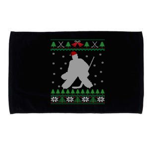 Ice Hockey Goalie And Goaltending Ugly Christmas Gift Microfiber Hand Towel